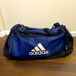 Navy Blue & White Adidas Sports Gym Bag